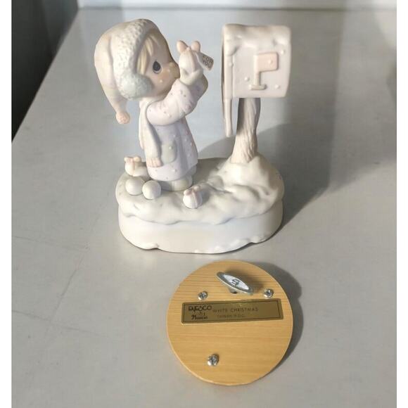 Precious Moments "I'M SENDING YOU A WHITE CHRISTMAS" Music Box 1987 #112402 - Picture 2 of 7